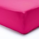 Drap  housse  100%  coton  57 fils  Fuchsia