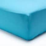 Drap housse 100% coton 57 fils  Turquoise