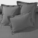 Taie d'oreiller 100% coton 57 fils Anthracite