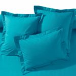 Taie d'oreiller 100% coton 57 fils Turquoise