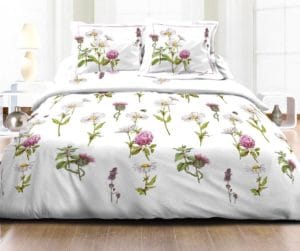 Parure Housse de couette 2 places Botanic Blanc